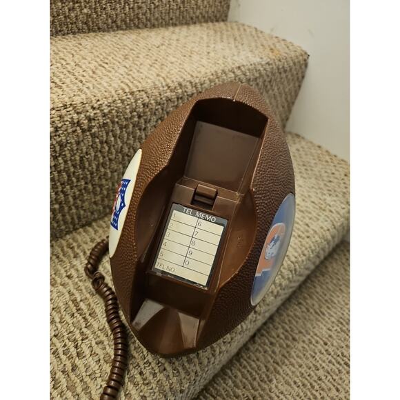 Vintage 90s Denver Broncos NFL Football Shaped Push Button Telephone Untested - Picture 8 of 10